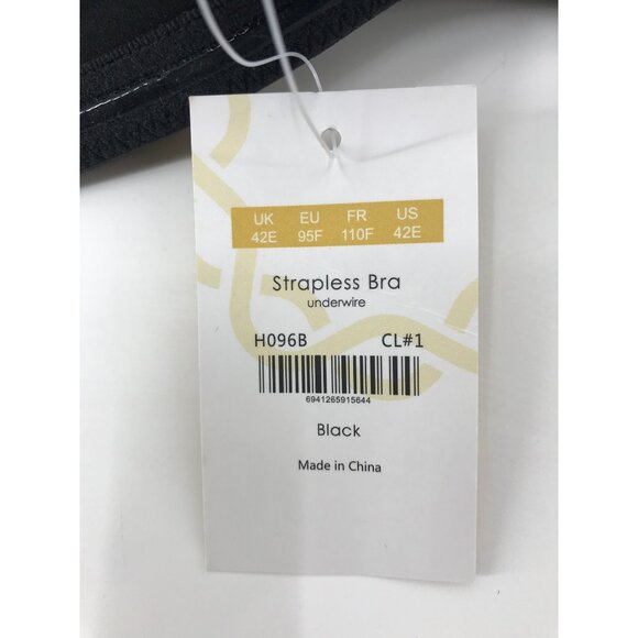 Delimira Strapless Underwire Bra Black 42E NEW - Picture 5 of 6